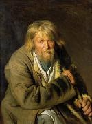 Ivan Kramskoi Old man with a crutch, Sweden oil painting artist